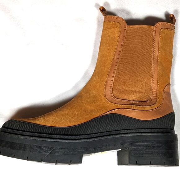New Sam Edelman Luila Chelsea Suede Leather Boots Water Repellent Size 10 - Picture 2 of 11